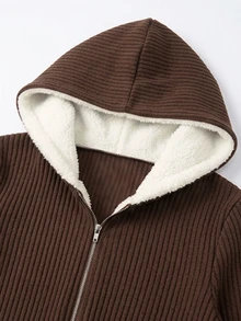 GlowEve Women's Colorblock Long Sleeve Zip-Up Half-Placket Casual Hooded Mid-Length Dress - Multicolor - View 5