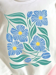 3件裝少女秋季上衣 花卉雛菊印花長袖上衣 休閒秋季服飾 - 彩色 - 查看 6