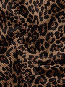 Slaydiva Versatile Leopard Print Ribbed Fabric Comfortable Plus Size Tank Top, Casual Minimalist Suitable For Summer - Brown - View 5