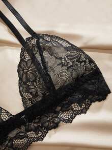 Charlaine Ladies Solid Color Lace Sexy Lingerie Set For Going Out, Baddie Look - Black - View 3