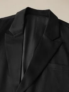 EASEVO Men's Plus Size Casual Woven Long Sleeve 3D Pocket Blazer Jacket Halloween Winter Party Autumn  - Black - View 4