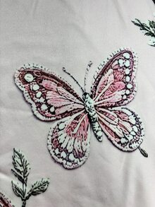 Breezaya Boho Pink Floral Butterfly Print Crew Neck Short Sleeve Tee Vintage Rose Pattern Casual Summer Tops - Multicolor - View 4