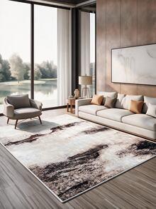 Pinkie Home - 1pc Modern, Luxurious, And Abstract Scandinavian-Style Rug; Textured And Soft, Cream Tones; Suitable For Bathrooms, Kitchens, Entryways, Hallways, Bedside Areas, Living Rooms, And Bedrooms; Machine-Washable Floor Covering; Home Decor. - Mocha Brown - View 2