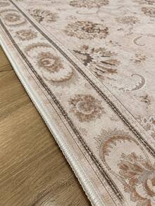 Pinkie Home - 1pc Vintage Persian-Floral & Stripted Bohemian Area Rug/Carpet/Bath Mat, Suitable For Bathroom, Kitchen, Entryway, Hallway, Bedside, Living Room, Bedroom, Machine Washable Rug, Home Decor - Mocha Brown - View 5