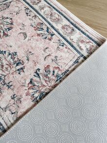 Pinkie Home - 1pc Vintage Persian-Floral & Stripted Bohemian Area Rug/Carpet/Bath Mat, Suitable For Bathroom, Kitchen, Entryway, Hallway, Bedside, Living Room, Bedroom, Machine Washable Rug, Home Decor - Pink - View 7