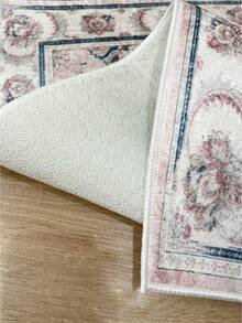 Pinkie Home - 1pc Vintage Persian-Floral & Stripted Bohemian Area Rug/Carpet/Bath Mat, Suitable For Bathroom, Kitchen, Entryway, Hallway, Bedside, Living Room, Bedroom, Machine Washable Rug, Home Decor - Pink - View 5