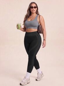 SHEIN Rhythm Era سروال رياضي نسائي مقاس كبير كاجوال متعدد الاستخدامات للارتداء اليومي - الأسود - مشاهدة 1
