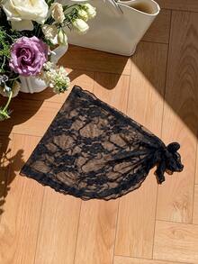Elavelle Women's Jacquard Fabric Mini Skirt, Spring/Summer Elegant - Black - View 3