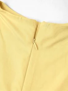 SHEIN Clasi Business Elegant Satin Blouse & Floral Print Mermaid Skirt Set, Suitable For Commuting And Office Wear - Yellow - View 6