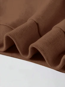 INAWLY Women's Casual Loose Fit Drop Shoulder Sweatshirt, Suitable For Daily Wear And Commuting, Spring/Autumn - Brown - View 4