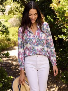 Dayvera Women's Spring/Autumn/Winter Romantic Floral Print Satin Long Sleeve Blouse, Suitable For Dating, Outing, Elegant Inner Layer - Multicolor - View 4