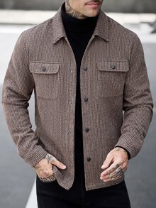 Manfinity CasualCool Men's Mature Casual Versatile Brown Jacket - Coffee Brown - View 2
