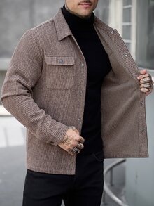 Manfinity CasualCool Men's Mature Casual Versatile Brown Jacket - Coffee Brown - View 7