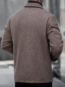 Manfinity CasualCool Men's Mature Casual Versatile Brown Jacket - Coffee Brown - View 8
