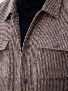 Manfinity CasualCool Men's Mature Casual Versatile Brown Jacket - Coffee Brown - View 5