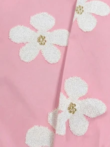 Resyla [印花設計] 3D仿珍珠花朵印花女式襯衫 約會日常穿搭 粉色花卉秋季可愛襯衫 - 彩色 - 查看 5