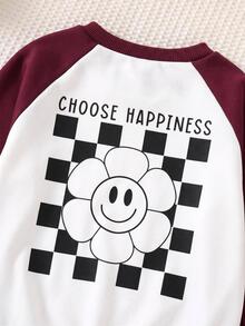 2pcs/Set Setelan Sweatshirt Lengan Panjang dan Celana Panjang Anak Laki-laki dengan Motif Blok Warna, Gaya Sporty yang Nyaman, Cocok untuk Musim Gugur/Dingin, Kembali ke Sekolah, Musim Panas, Pakaian Sehari-hari, Olahraga, Aktivitas Luar Ruangan, Pesta - Burgundy - View 4