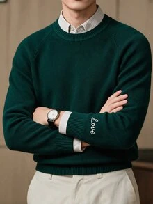 Claim Dot Men's Letter Pattern Casual Daily Wear Long Sleeve Sweater - Multicolor - View 1