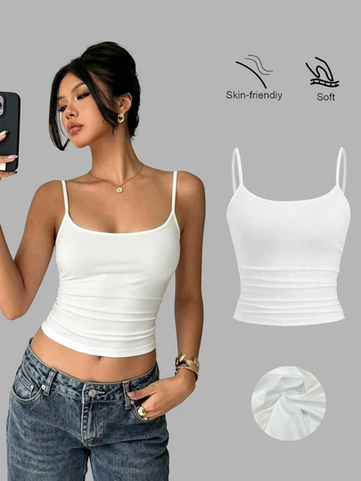 Sweetra Women's Fitted Camisole, Slim Fit, Layering Sleeveless Top Y2K