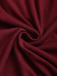 Sweetra Women's Lace Trim Mock Neck Long Sleeve Solid Color T-Shirt, Autumn Fall Cloth For Women - Red - View 7