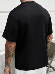 Manfinity CasualCool Men's Old‑Money Spliced T‑Shirt, Versatile Autumn & Winter Staple, Perfect Millennium‑Theme Gift For Halloween & Christmas - Multicolor - View 6