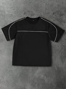 Manfinity CasualCool Men's Old‑Money Spliced T‑Shirt, Versatile Autumn & Winter Staple, Perfect Millennium‑Theme Gift For Halloween & Christmas - Multicolor - View 7