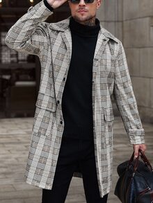 Manfinity CasualCool Men's Houndstooth Print Long Sleeve Single-Breasted Casual Jacket, Autumn - Multicolor - View 2