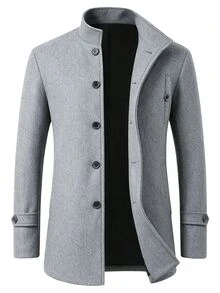 Manfinity CasualCool Men's Autumn/Winter Fashion Overcoat - Light Grey - View 4