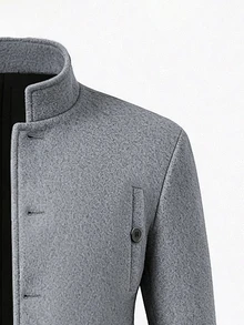 Manfinity CasualCool Men's Autumn/Winter Fashion Overcoat - Light Grey - View 7