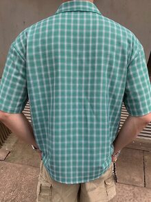 STEELVANCE 男士小格短袖襯衫，單口袋經典款，適合正式或休閒場合，休閒度假、聚會、簡約辦公，居家穿搭百搭，適合自用或送給朋友的禮物，熱銷舒適面料襯衫 - 彩色 - 查看 2