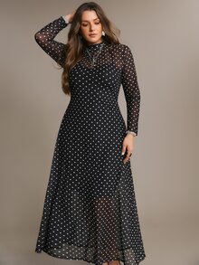 Freevana Plus Size Elegant 1920s 70's 1920 Vintage Party Date Night Evening Banquet All Black And White Black Dress 2pcs Set Autumn - Black - View 5