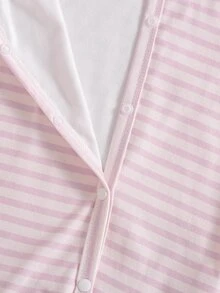 3 Pack Baby Girls Footed Rompers Cute Elegant Pink White Yellow Deer Floral Stripe Bow Long Sleeve Round Neck Regular Holiday Fall Pull Set - Apricot - View 6