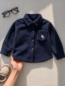 SHEIN Vintaside Kids Baby Boys Tops - Navy Blue - View 4