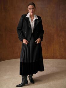 MOTF PREMIUM WOMEN'S AUTUMN/WINTER WOOL SINGLE-FACED COAT - Black - View 3