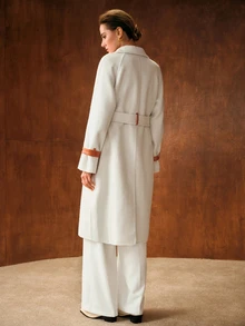 MOTF PREMIUM FASHION WOMEN'S PATCHWORK COLORBLOCK LEATHER & OVERCOAT - White - View 7