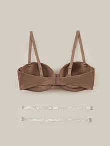 SHEIN Women's Solid Color Comfortable Everyday Wear Bra - Mocha Brown - View 11