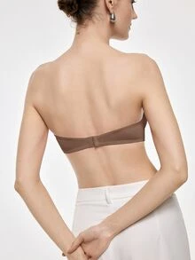SHEIN Women's Solid Color Comfortable Everyday Wear Bra - Mocha Brown - View 7