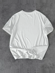 Manfinity EMRG Men's Summer Casual Lip Print T-Shirt - White - View 4