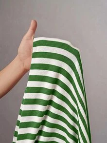 Slaydiva 2025 New Summer Elegant Party & Shopping Exquisite Polo Collar Striped Knit Mini Dress - A - Green - View 8
