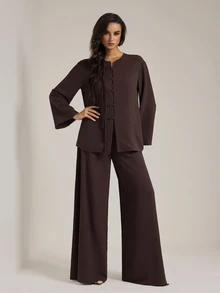 SHEIN Tall 2026Autumn/Winter New Music Festival Easter St. Patrick's Day Western Style New Chinese Frog Button - Brown - View 6