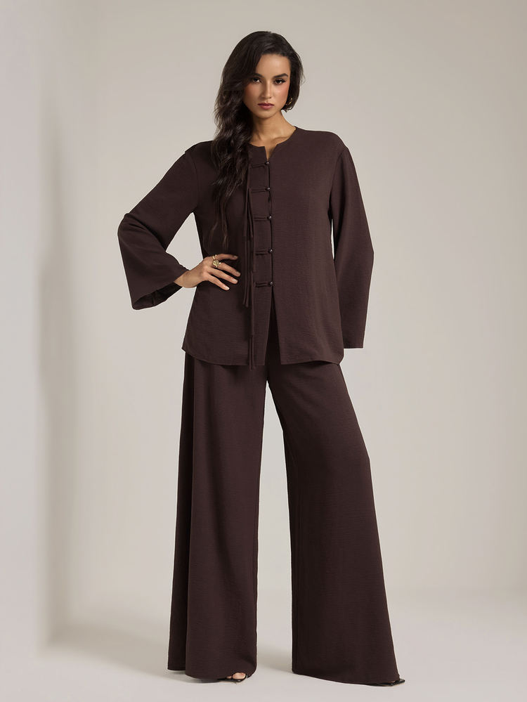 SHEIN Tall 2026Autumn/Winter New Music Festival Easter St. Patrick's Day Western Style New Chinese Frog Button - Brown - View 6