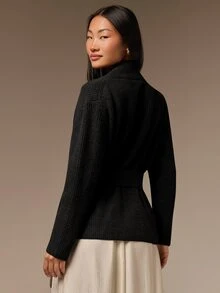 COSMINA Women's Casual Minimalist Cardigan Sweater, All-Match Versatile Autumn Knitwear - Black - View 2