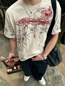 Resyla Men Men's Floral Print Crew Neck Short Sleeve Fashion T-Shirt - Multicolor - View 3