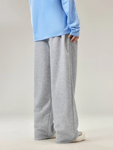 Vaulklash Men Drawstring Waist Wide Leg Sweatpants Sweatpantswide Menwide Joggersbaggy Pants Y2kblack Baggy Oversized Grey Joggers Bottom For - Dove grey - View 2