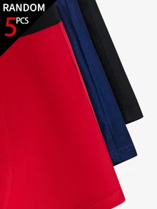 SHEIN 【5件隨機款】男童內褲 少年棉質涼爽可愛蜘蛛圖案 白黃多色印花四角內褲 秋冬春夏通用 - 彩色 - 查看 5