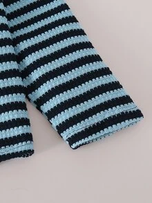 Tween Girl Simple Versatile Long Sleeve T-Shirt 2pcs Set For Daily Wear - Blue - View 3