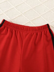 Elladie kids 女童蝴蝶結裝飾長袖運動衫與長褲套裝 - 紅色 - 查看 5