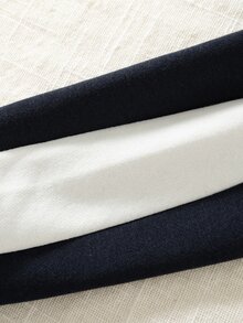 SHEIN 幼兒男童秋冬拼接撞色休閒學院風獨角馬印花長袖 Polo 運動衫 - 藏蓝色 - 查看 11