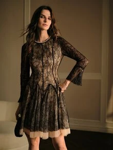MOTF PREMIUM WOMEN'S LACE SEXY PARTY DRESS - Black - View 4