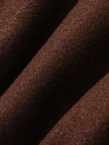 DAZY Women's Autumn Lapel Zipper Long Sleeve Brown Minimalist Casual Short Overcoat - Coffee Brown - View 9